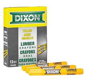 Ticonderoga 49600 Lumber Crayon, Yellow, 1/2 in Dia, 4-1/2 in L