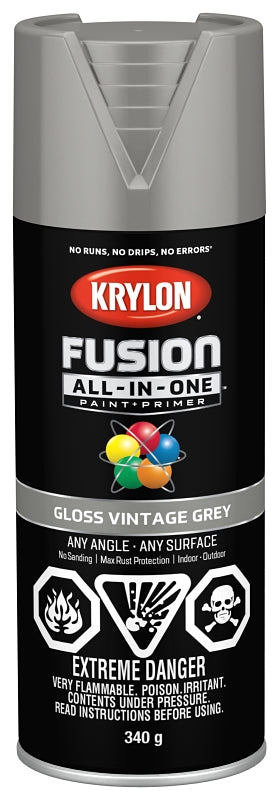 Krylon 427260007 Spray Paint, Gloss, Vintage Gray, 12 oz, Can