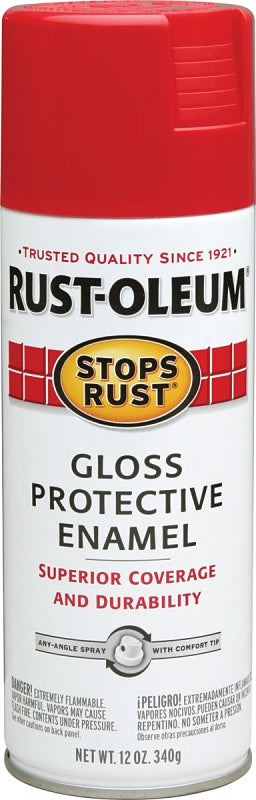 Rust-Oleum 7762830 Rust Preventative Spray Paint, Gloss, Sunrise Red, 12 oz, Can