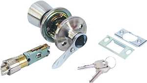 US Hardware RV-112B Entrance Lockset, Stainless Steel, Brushed Stainless Steel, 1/BAG