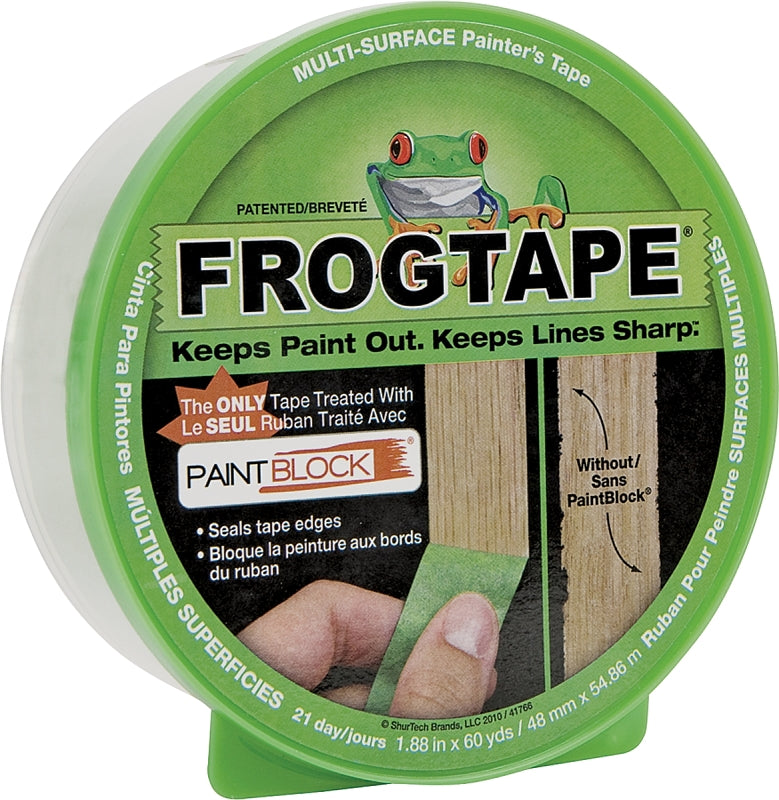 FrogTape 1408437 Painting Tape, 60 yd L, 1.88 in W, Green