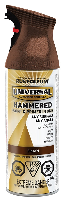 Rust-Oleum 246444 Hammered Spray Paint, Hammered Gloss, Brown, 340 g, Can