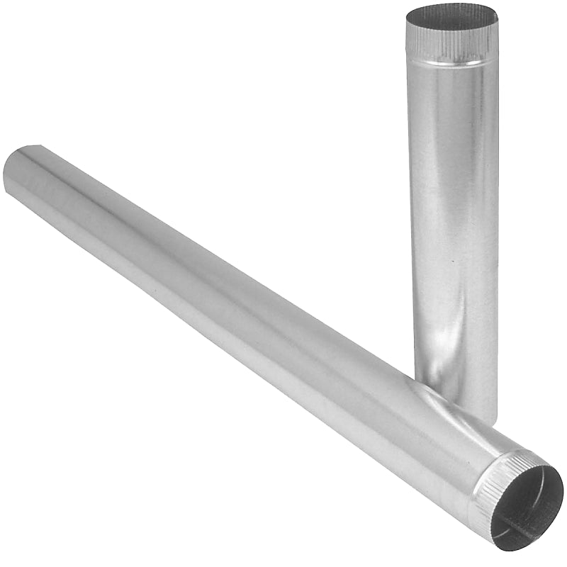 Imperial GV0406 Duct Pipe, 8 in Dia, 24 in L, 26 Gauge, Galvanized Steel, Galvanized