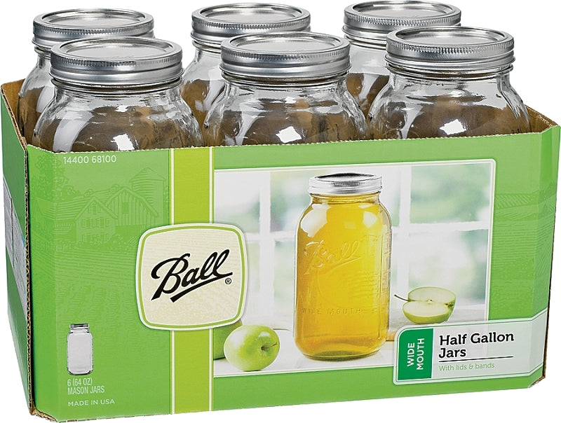 Ball 2213524 Mason Jar, 64 oz Capacity, Glass