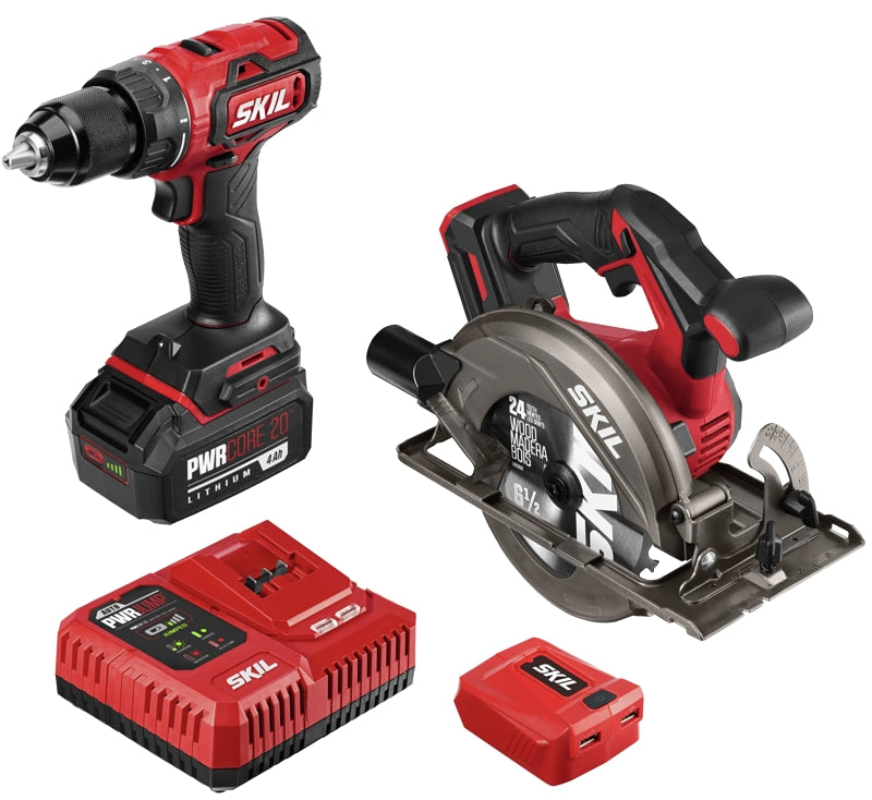 SKIL CB7475-1A Combination Kit, Battery Included, 20 V, Tools Included: Drill/Driver, Circular Saw