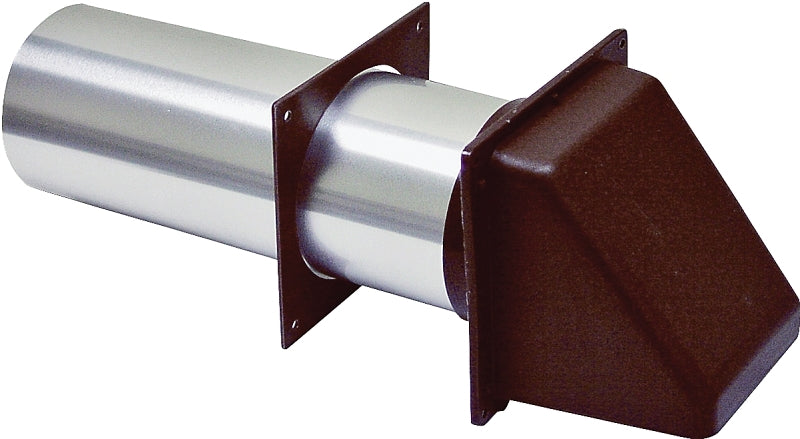 Lambro 224BS Hood Vent, 6.49 in W Hood, 4.81 in H Hood, 4 in Duct, Plastic Hood, Brown Hood