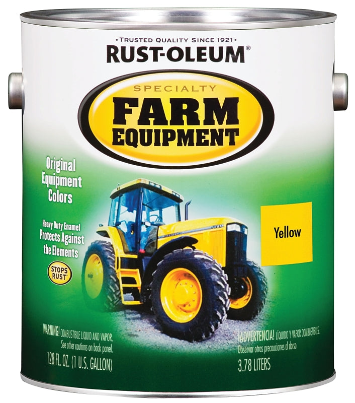 RUST-OLEUM SPECIALTY 7443402 Farm Equipment Enamel, Yellow, 1 gal Can