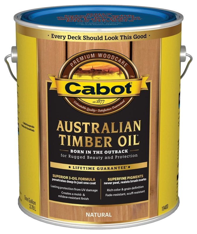 Cabot 19400 140.0019400.007 Australian Timber Oil, Flat, Natural, Liquid, 1 gal