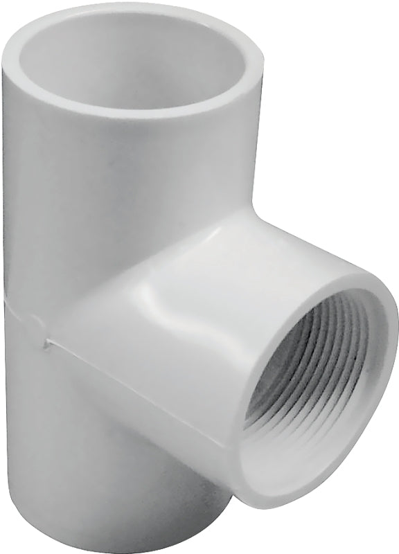 IPEX 435854 Pipe Tee, 1-1/4 in, Socket x Socket x FPT, PVC, White, SCH 40 Schedule, 150 psi Pressure