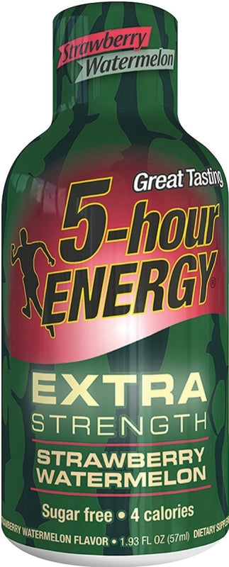 5-hour ENERGY 748125 Sugar-Free Energy Drink, Liquid, Strawberry, Watermelon Flavor, 1.93 oz Bottle