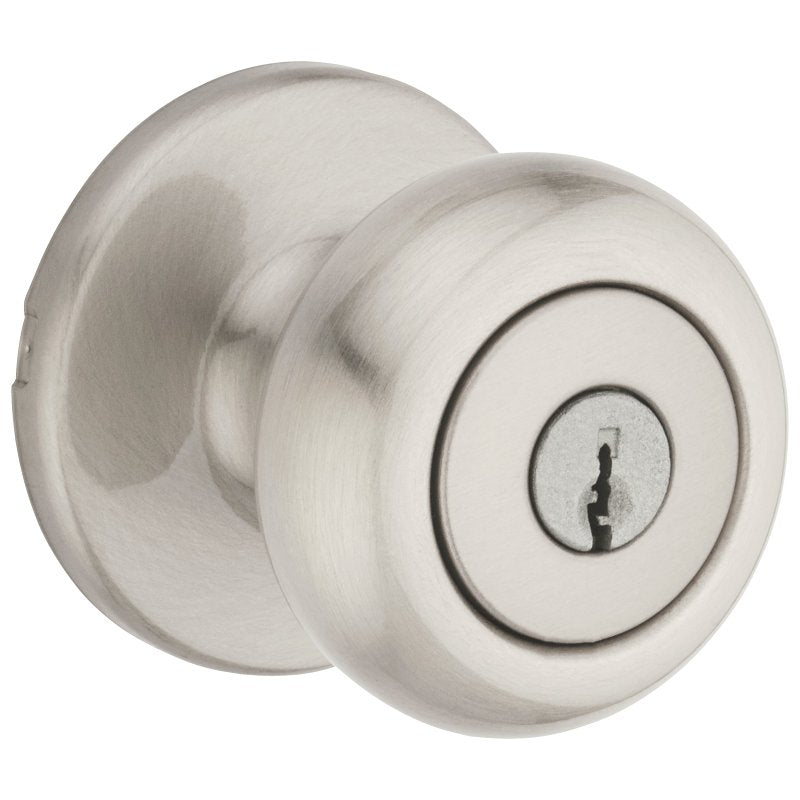 Kwikset 400CV 15 6AL RCS K3 V1 Entry Knob, Satin Nickel, Zinc, KW1 Keyway, Re-Key Technology: Smartkey, Residential