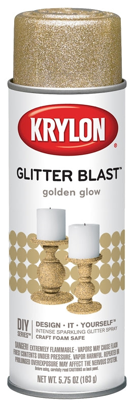 Krylon K03801A00 Craft Spray Paint, Glitter, Golden Glow, 5.75 oz, Can