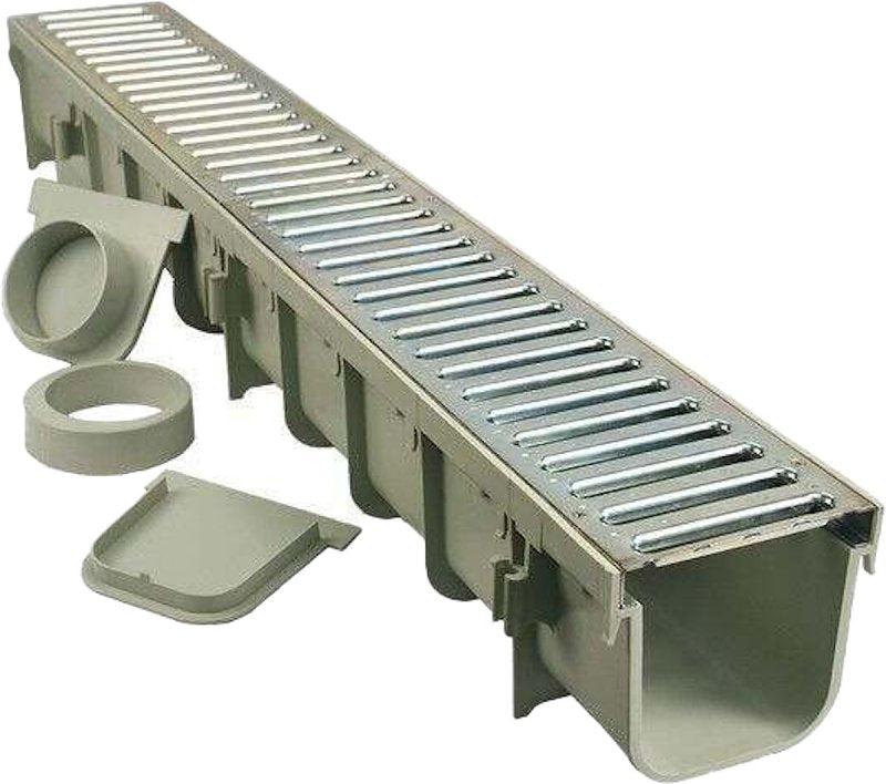 NDS Pro Series 864G Channel Drain Kit, 39-1/2 in L, HDPE, Gray