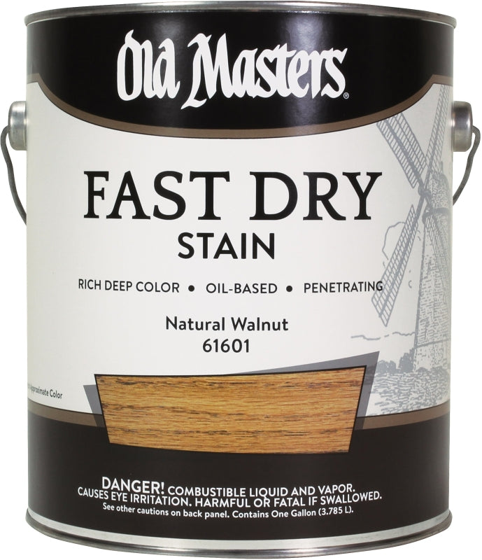 Old Masters 61601 Fast Dry Stain, Natural Walnut, Liquid, 1 gal