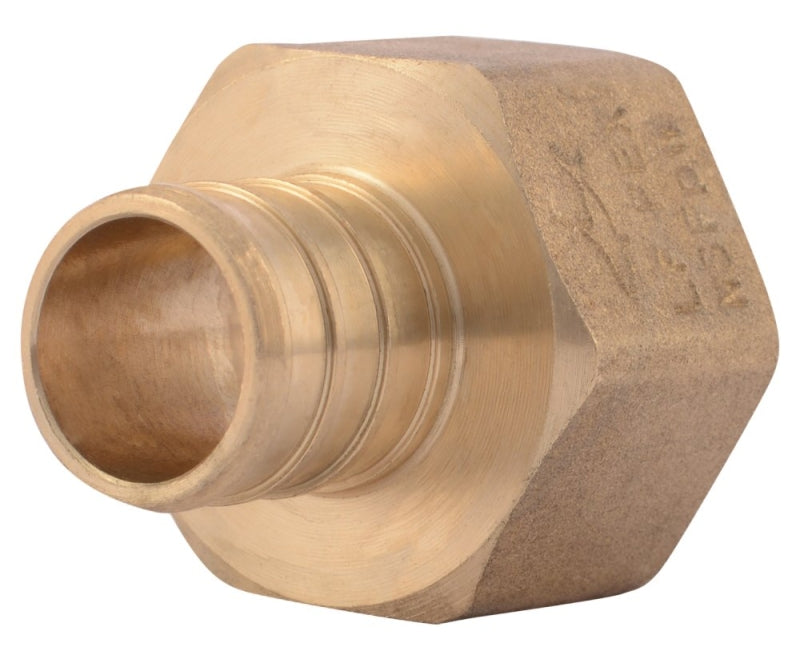 SharkBite UC088LFA5 Pipe Adapter, 3/4 in, Barb x FNPT, Brass, 80 to 160 psi Pressure