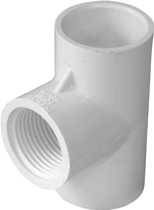 IPEX 435852 Pipe Tee, 3/4 in, Socket x Socket x FPT, PVC, White, SCH 40 Schedule, 150 psi Pressure