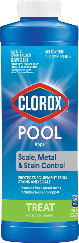 Clorox POOL & Spa 50033CLX Scale, 32 oz, Liquid, Slight, Light Amber