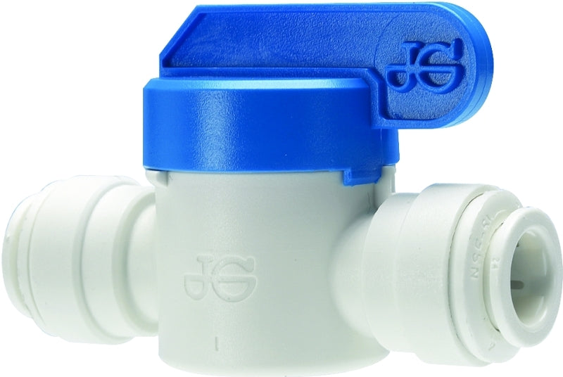 John Guest PPSV040808WP Shut-Off Valve, 1/4 in Connection, Tube, 150 psi Pressure, Polypropylene Body