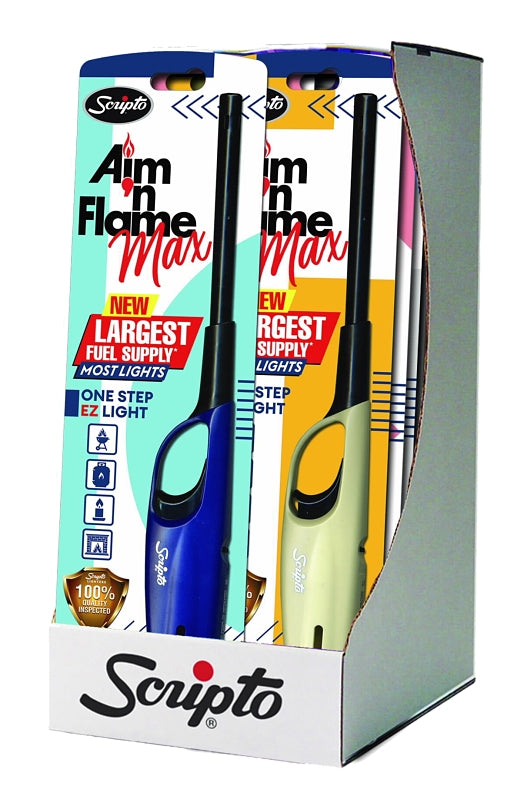 Scripto Aim 'n Flame MAX BGM19-1/12CD Utility Lighter, Assorted