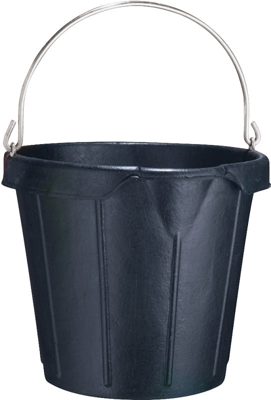 Fortex-Fortiflex N939-18 Rubber Pail, 18 qt Volume, Rubber, Black