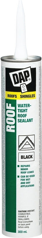 DAP 70580 Roof Sealant, Black, Paste, 300 mL Cartridge