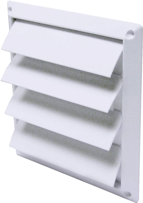 Lambro 361W Louvered Vent, 6 in W, Plastic