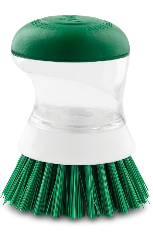 Libman 1278 Palm Brush, Nylon Trim, Comfort Grip Handle, Green Handle