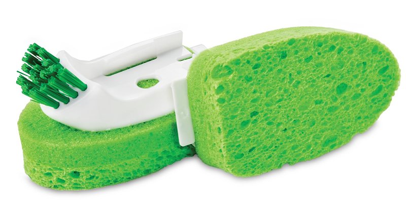 Libman 1133 Glass/Dish Wand Scrub Brush Refill, 1/2 in L Trim, PET Bristle, Green/White