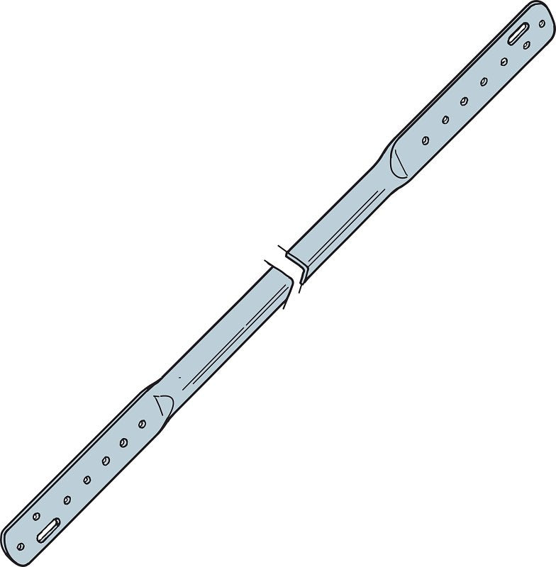 Simpson Strong-Tie TB TB27 Tension Bridging, 27 in L, 1 in W, 2 x 8, 2 x 16 in Post/Joist, Steel, Galvanized