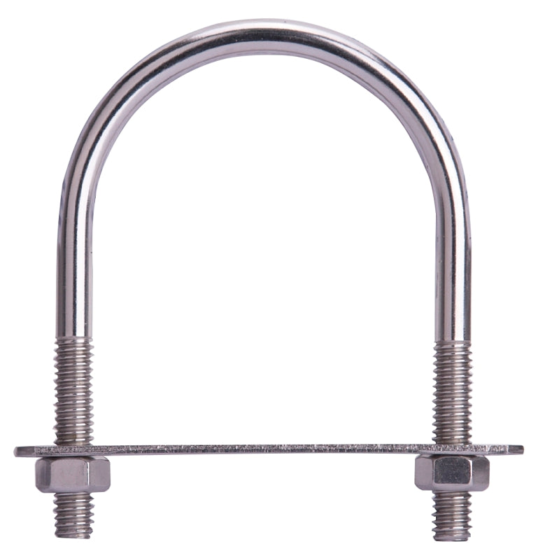 ProSource LR361 U-Bolt, 5/16 in Thread, 1-1/2 in L Thread, Stainless Steel, Stainless Steel