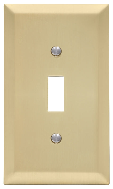 Amerelle 163TSB Wallplate, 4-11/16 in L, 2-7/8 in W, 1 -Gang, Steel, Satin Brass