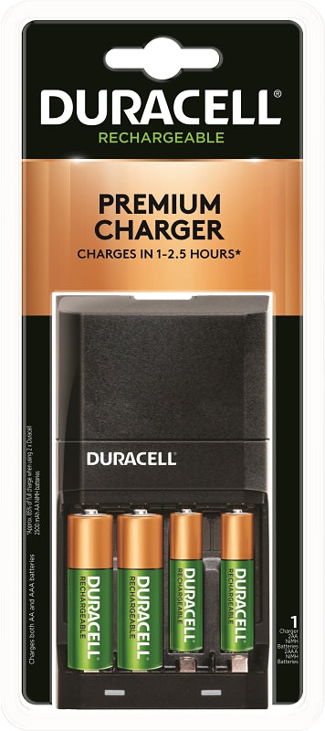 Duracell 66105 Battery Charger, AA, AAA Battery, Nickel-Metal Hydride Battery, 4-Battery