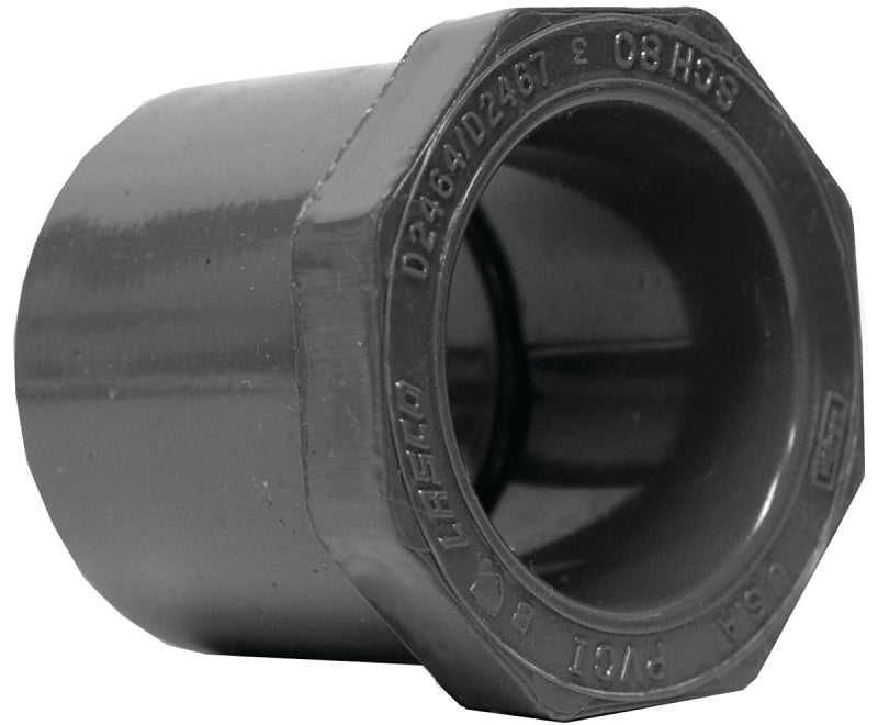 Lasco 837250BC Reducing Bushing, 2 x 1-1/4 in, Spigot x Slip, PVC, SCH 80 Schedule