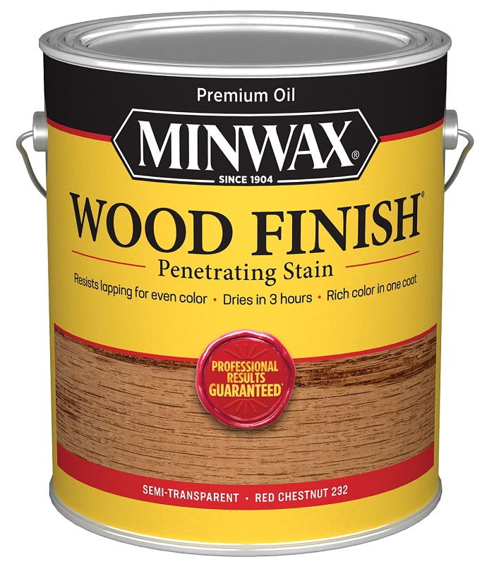 Minwax Wood Finish 710890000 Wood Stain, Red Chestnut, Liquid, 1 gal, Can