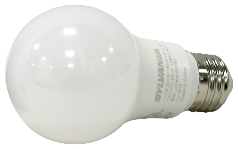 Sylvania 79284 LED Bulb, General Purpose, A19 Lamp, 60 W Equivalent, E26 Lamp Base, Frosted, Bright White Light