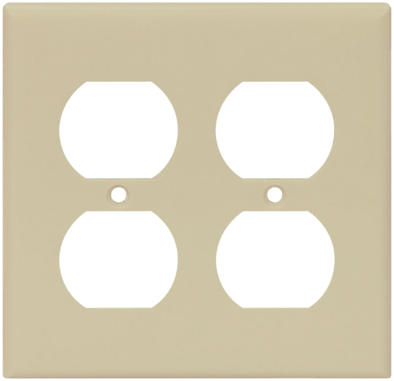 Eaton Wiring Devices 2150V-BOX Receptacle Wallplate, 4-1/2 in L, 4-9/16 in W, 2 -Gang, Thermoset, Ivory