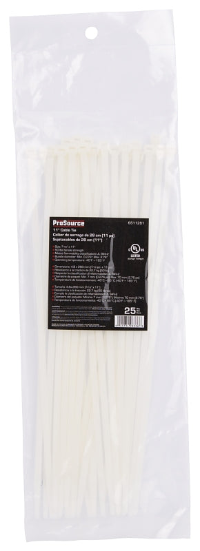 ProSource CV280-253L Cable Tie, 70 mm Max Bundle Dia, Self-Lock Locking, Nylon, Clear