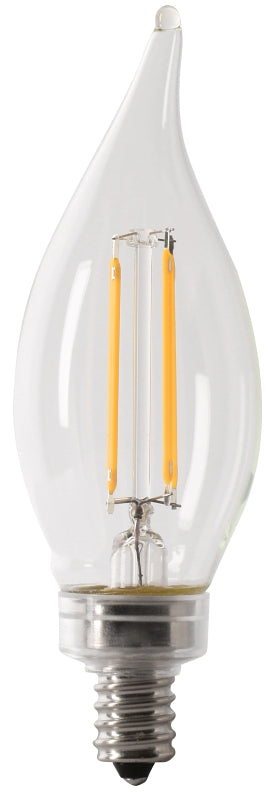 Feit Electric CFC60/950CA/FIL/6 LED Bulb, Decorative, Flame Tip Lamp, 60 W Equivalent, E12 Lamp Base, Dimmable