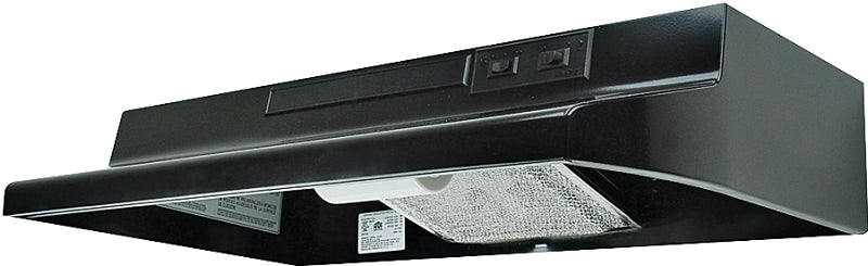 Air King Advantage AV Series AV1366 Range Hood, 180 cfm, 2 Fan, 36 in W, 12 in D, 6 in H, Steel, Black