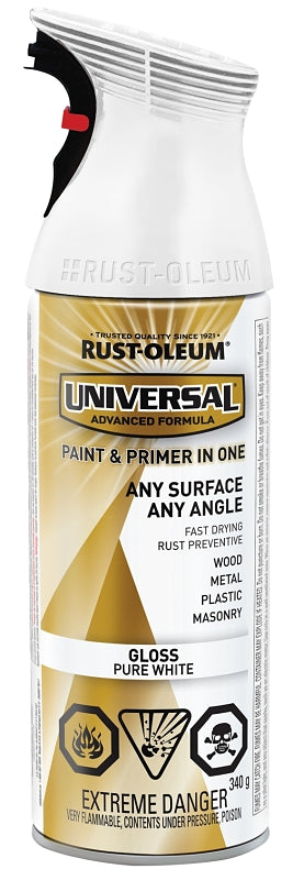 Rust-Oleum 246435 Enamel Spray Paint, Gloss, White, 340 g, Can