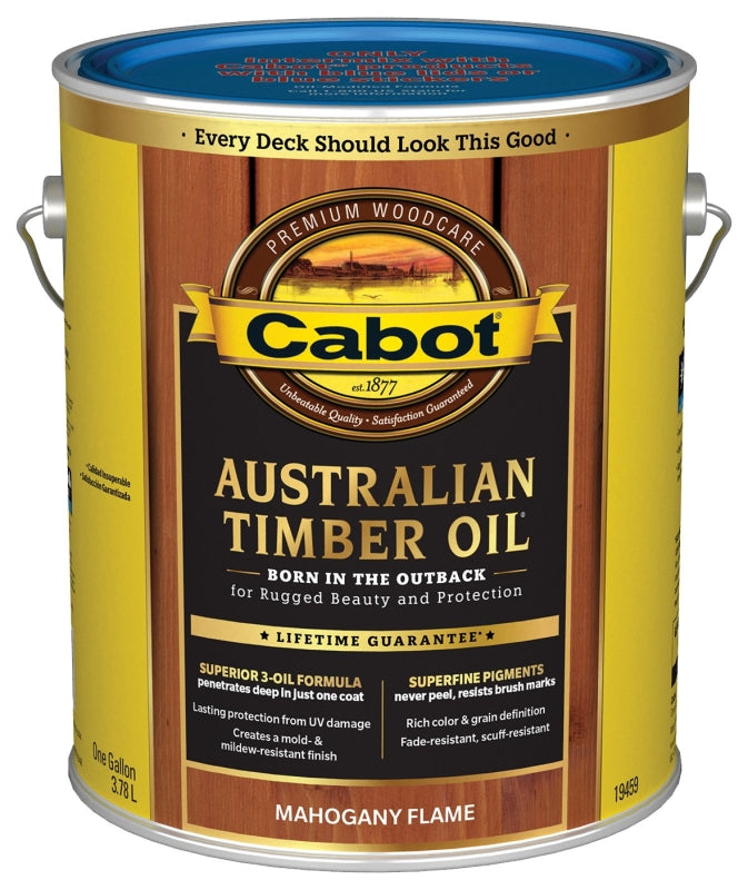 Cabot 19400 Series 140.0019459.007 Australian Timber Oil, Mahogany Flame, Liquid, 1 gal