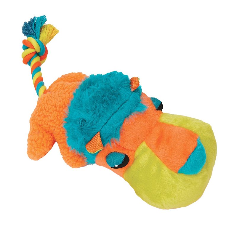 Chomper WB12280-9A Dog Toy, 15 in, Ultra Fat Headz Toy, Cotton/Polyfil/Plush/Squeaker, Assorted