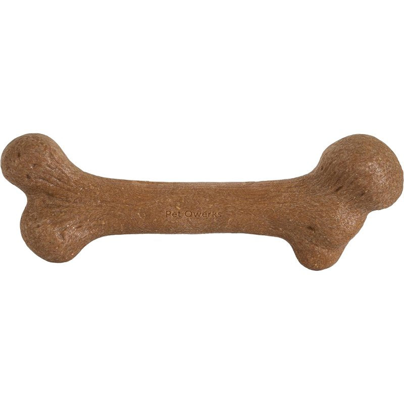 Petmate BarkBone 36036 Dog Toy, M, Peanut Butter, Chew Toy, Natural Instincts Infused Wood Dinosaur, Nylon