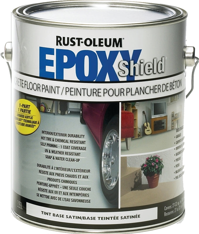 RUST-OLEUM EPOXYSHIELD N239135 Floor Paint, Satin, Armour Gray, 3.78 L Can