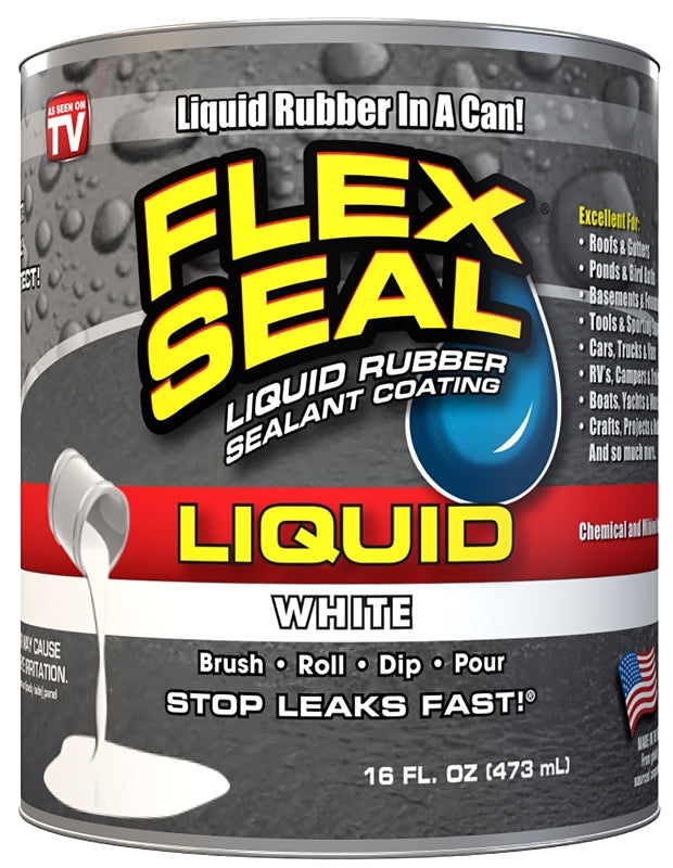 Flex Seal LFSWHTR16 Rubberized Coating, White, 16 oz