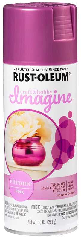 Rust-Oleum Imagine 353334 Craft Spray Paint, Chrome, Pink, 10 oz, Can