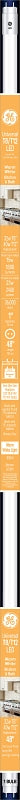 GE Industrial Solutions 37192 LED Bulb, Linear, T8 Lamp, G13 Lamp Base, Frosted, Soft White Light