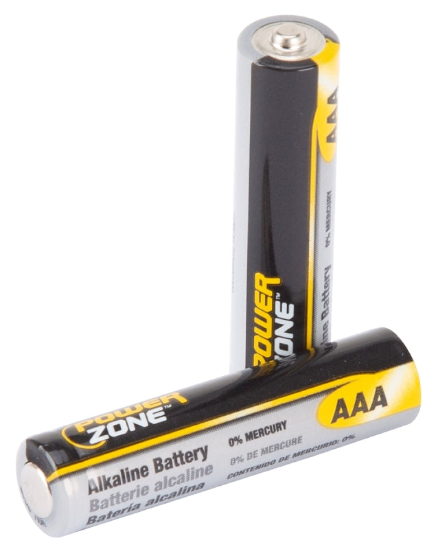 PowerZone LR03-4P-DB Battery, 1.5 V Battery, AAA Battery, Zinc, Manganese Dioxide, and Potassium Hydroxide