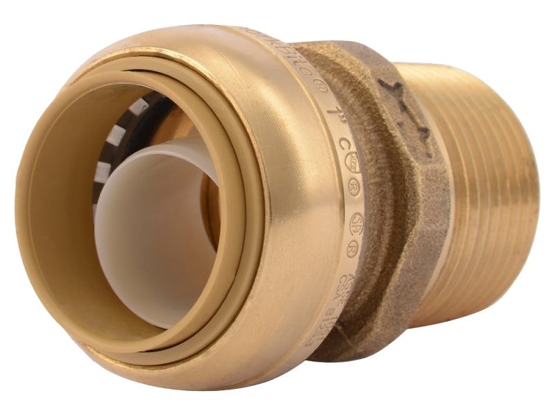 SharkBite U140LFA Pipe Connector, 1 in, MNPT, Brass, 200 psi Pressure