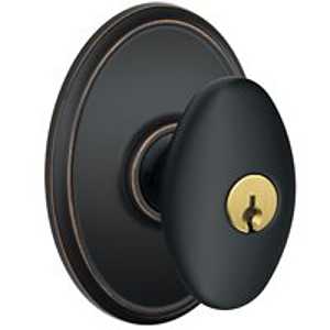Schlage Siena Series F51A VSIE716WKF Entry Knob, Knob Handle, Aged Bronze, Metal, C Keyway, Residential, 2 Grade